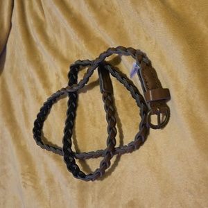 brown faux leather belt